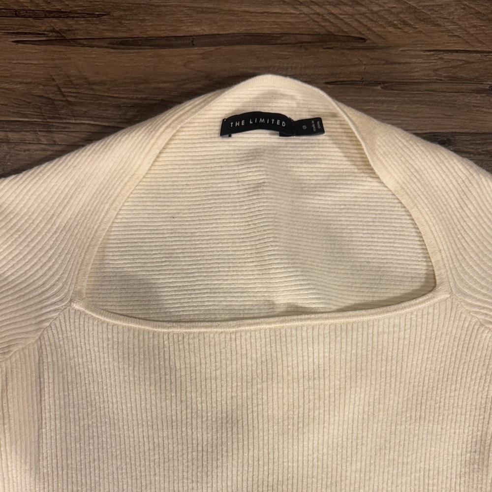 The Limited Ivory Ribbed Knit Top - Picture 3 of 9